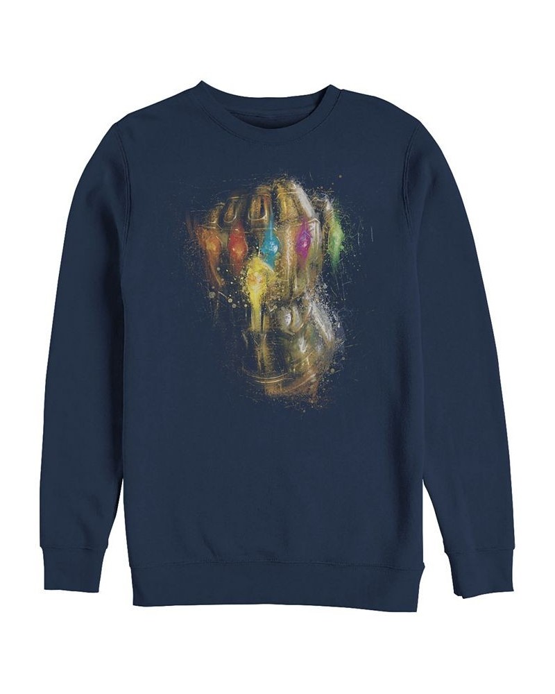 Marvel Men's Avengers Endgame Painted Thanos Gauntlet, Crewneck Fleece Blue $32.44 Sweatshirt