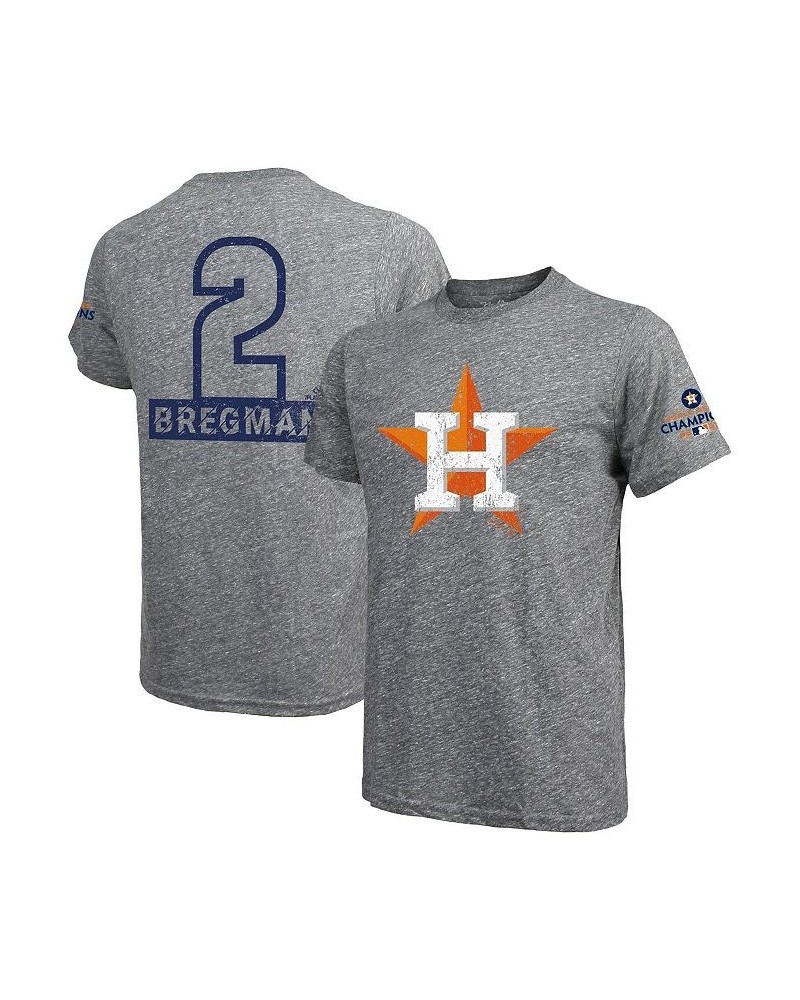 Men's Threads Alex Bregman Heather Gray Houston Astros 2022 World Series Champions Name and Number Tri-Blend T-shirt $33.91 T...