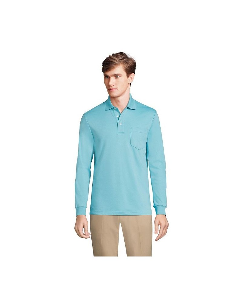 Men's Long Sleeve Super Soft Supima Polo Shirt with Pocket PD04 $38.97 Polo Shirts