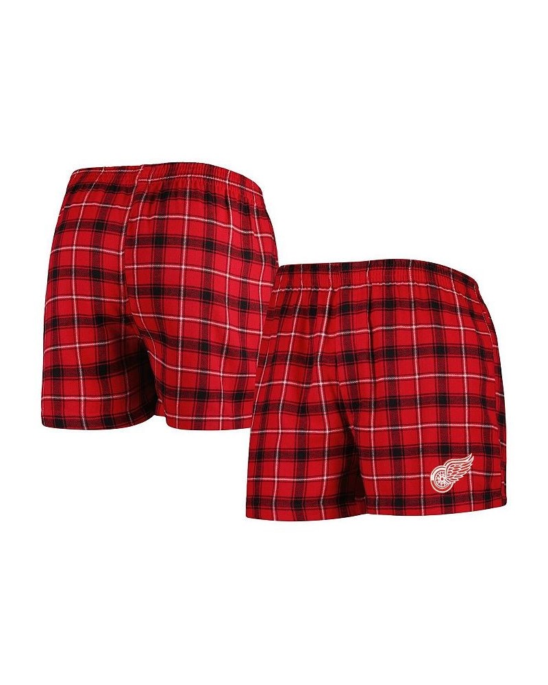 Men's Red, Black Detroit Red Wings Ledger Flannel Boxers $17.84 Underwear