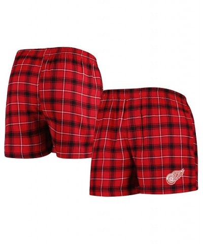 Men's Red, Black Detroit Red Wings Ledger Flannel Boxers $17.84 Underwear