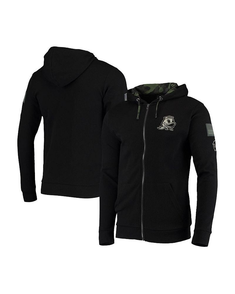 Men's Black Oregon Ducks OHT Military-Inspired Appreciation Waffle Full-Zip Hoodie $29.40 Sweatshirt