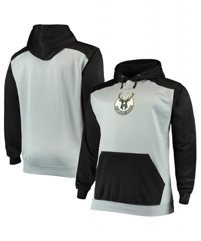 Men's Gray, Black Milwaukee Bucks Colorblock Raglan Pouch Pullover Hoodie $32.20 Sweatshirt