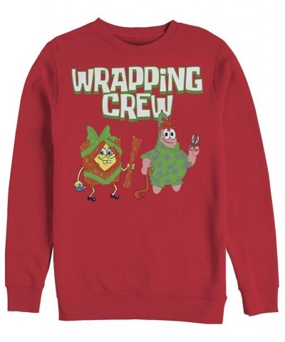 Men's SpongeBob SquarePants Wrapping Crew Sweatshirt Red $29.12 Sweatshirt