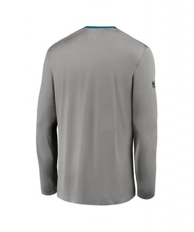 Men's Branded Gray, Teal San Jose Sharks Special Edition Locker Room Long Sleeve T-shirt $22.55 T-Shirts