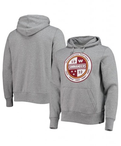 Men's '47 Gray Washington Commanders Imprint Headline Pullover Hoodie $30.36 Sweatshirt