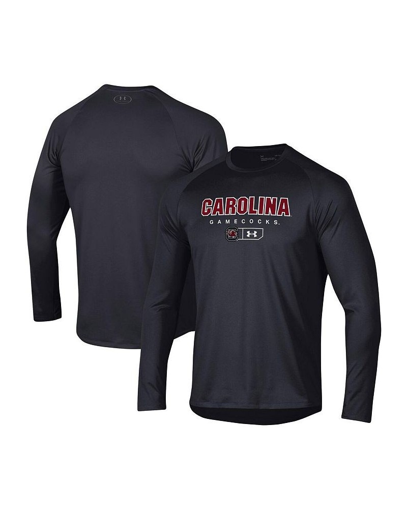 Men's Black South Carolina Gamecocks Lockup Tech Raglan Long Sleeve T-shirt $29.14 T-Shirts