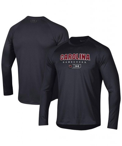 Men's Black South Carolina Gamecocks Lockup Tech Raglan Long Sleeve T-shirt $29.14 T-Shirts