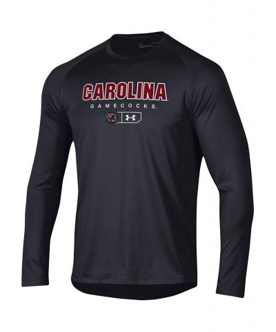 Men's Black South Carolina Gamecocks Lockup Tech Raglan Long Sleeve T-shirt $29.14 T-Shirts