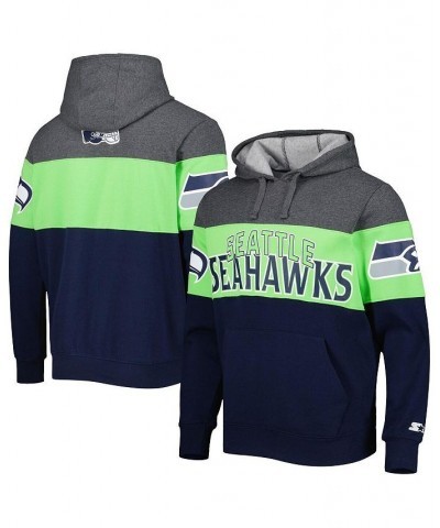 Men's Heather Charcoal, College Navy Seattle Seahawks Extreme Pullover Hoodie $44.16 Sweatshirt