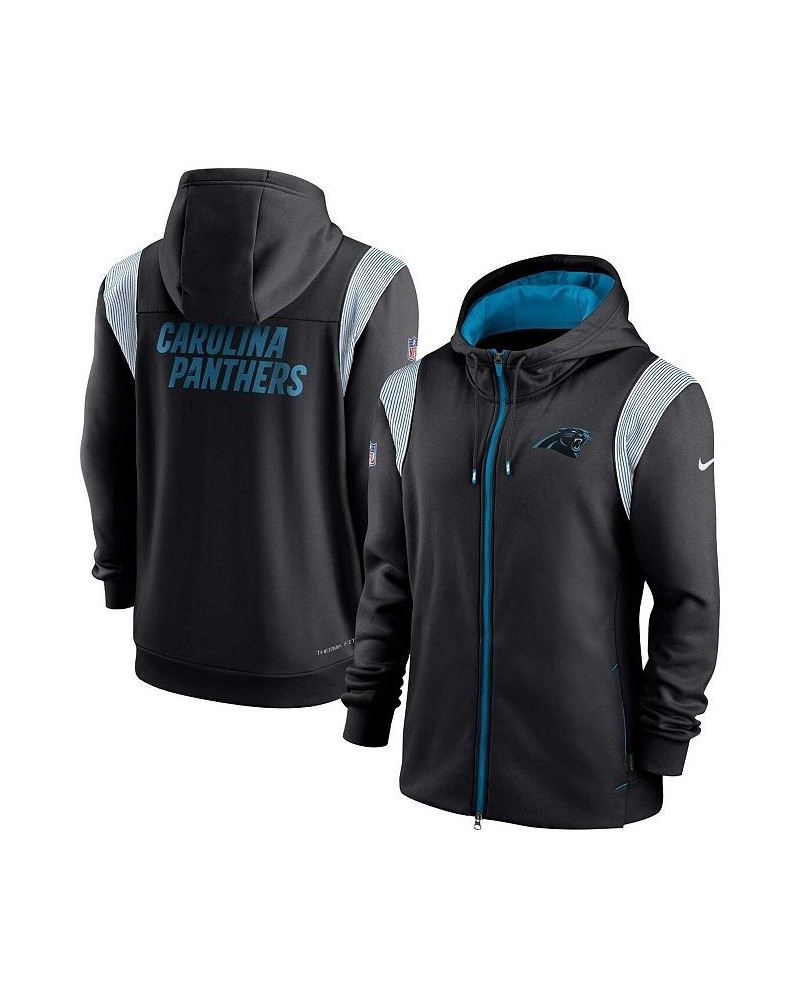 Men's Black Carolina Panthers Performance Sideline Lockup Full-Zip Hoodie $32.55 Sweatshirt