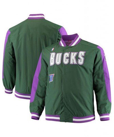 Men's Green Milwaukee Bucks Big and Tall Hardwood Classics Authentic Warm-Up Full-Snap Jacket $75.20 Jackets