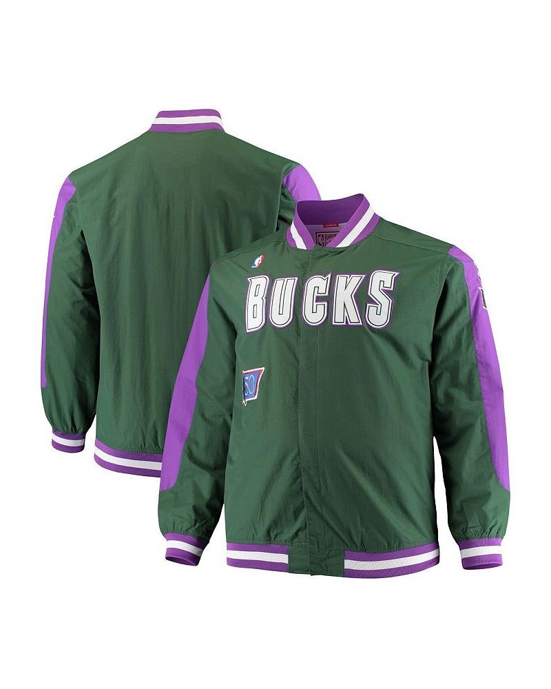 Men's Green Milwaukee Bucks Big and Tall Hardwood Classics Authentic Warm-Up Full-Snap Jacket $75.20 Jackets