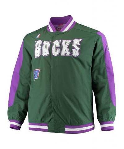 Men's Green Milwaukee Bucks Big and Tall Hardwood Classics Authentic Warm-Up Full-Snap Jacket $75.20 Jackets