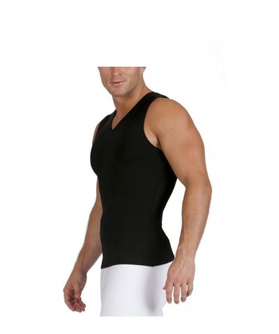 Insta Slim Men's Compression Sleeveless V-Neck T-Shirt Tan/Beige $36.69 Undershirt