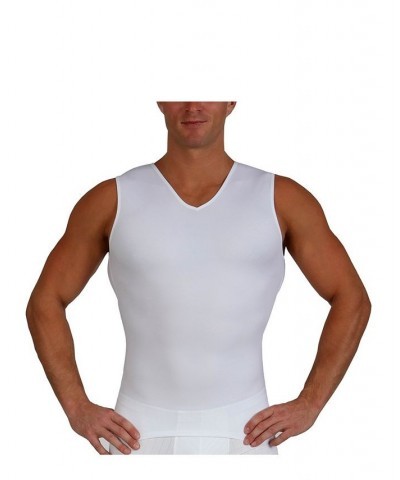 Insta Slim Men's Compression Sleeveless V-Neck T-Shirt Tan/Beige $36.69 Undershirt