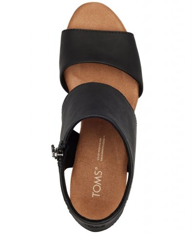 Women's Majorca Slingback Platform City Sandals Black $53.55 Shoes