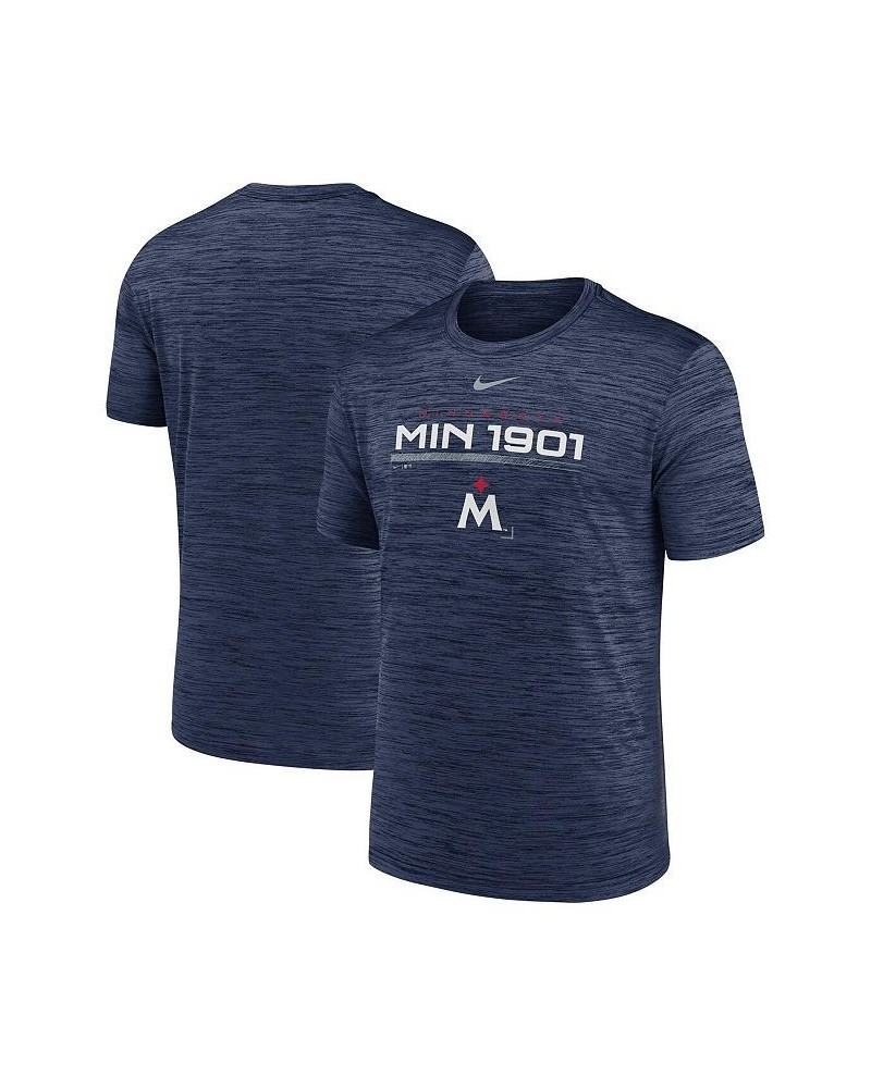 Men's Navy Minnesota Twins Wordmark Velocity Performance T-shirt $24.00 T-Shirts