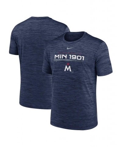 Men's Navy Minnesota Twins Wordmark Velocity Performance T-shirt $24.00 T-Shirts