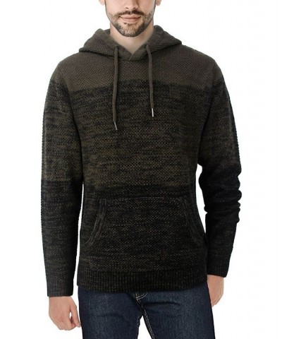 Men's Color Blocked Hooded Sweater Olive $29.99 Sweaters