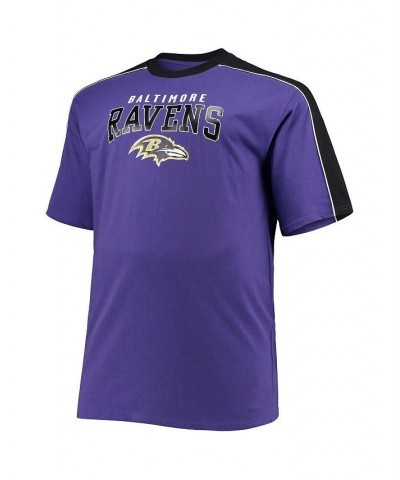 Men's Branded Lamar Jackson Purple Baltimore Ravens Big and Tall Sleeve Panel Player Name and Number T-shirt $28.80 T-Shirts