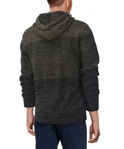 Men's Color Blocked Hooded Sweater Olive $29.99 Sweaters