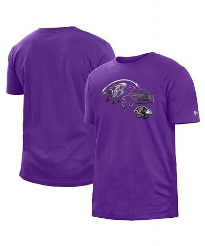 Men's Purple Baltimore Ravens 2022 Sideline Ink Dye T-shirt $18.86 T-Shirts