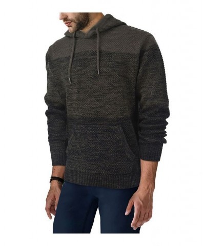 Men's Color Blocked Hooded Sweater Olive $29.99 Sweaters