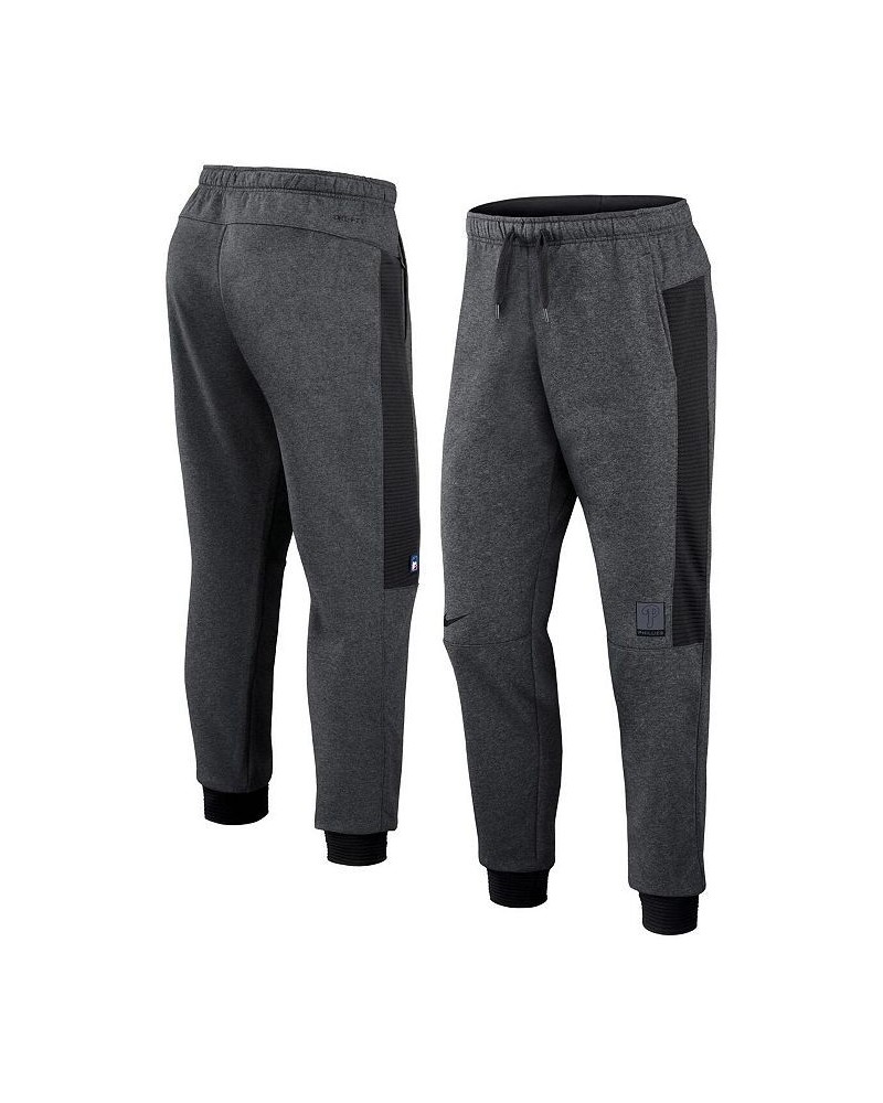 Men's Heathered Gray, Black Philadelphia Phillies Authentic Collection Flux Performance Jogger Pants $38.40 Pants