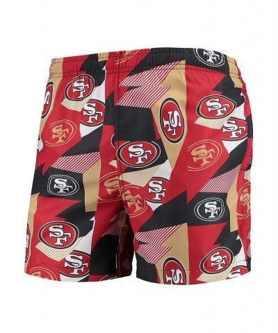 Men's Scarlet and Gold San Francisco 49ers Geo Print Swim Trunks $28.19 Swimsuits