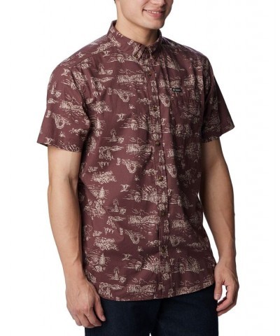 Men's Rapid Rivers Printed Short Sleeve Shirt PD06 $25.19 Shirts