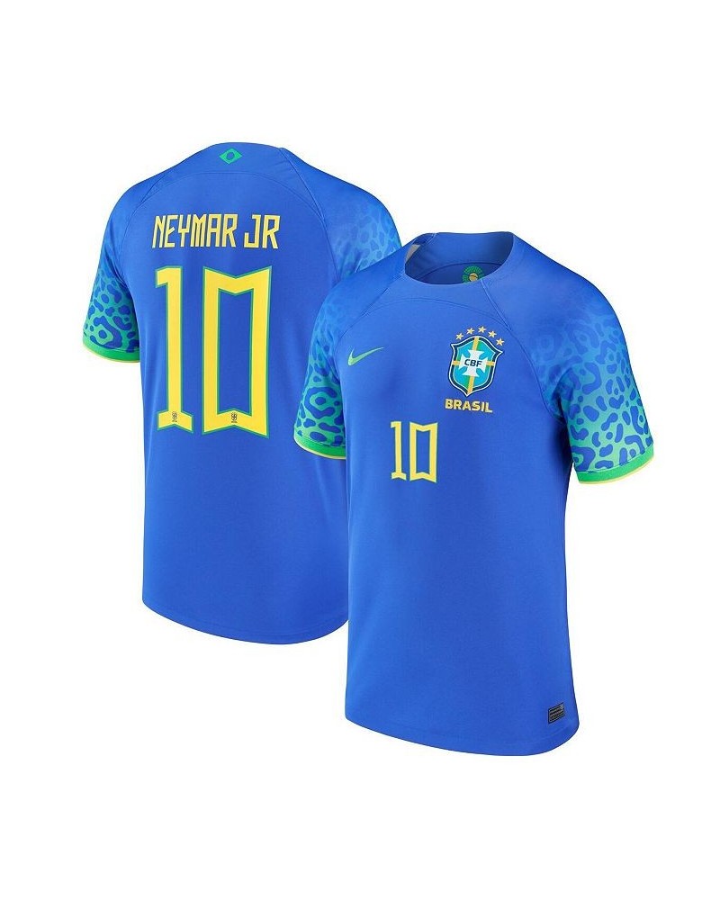 Men's Neymar Jr. Blue Brazil National Team 2022/23 Away Breathe Stadium Replica Player Jersey $70.00 Jersey