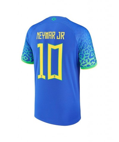 Men's Neymar Jr. Blue Brazil National Team 2022/23 Away Breathe Stadium Replica Player Jersey $70.00 Jersey