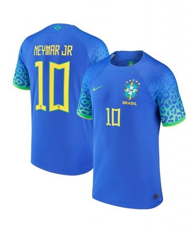 Men's Neymar Jr. Blue Brazil National Team 2022/23 Away Breathe Stadium Replica Player Jersey $70.00 Jersey