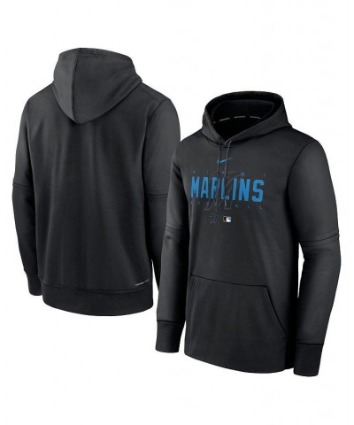 Men's Black Miami Marlins Authentic Collection Pregame Performance Pullover Hoodie $43.70 Sweatshirt