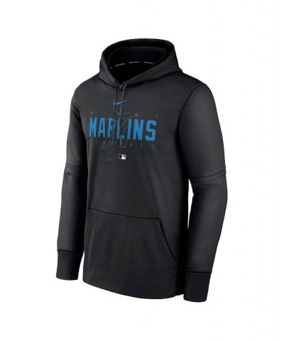 Men's Black Miami Marlins Authentic Collection Pregame Performance Pullover Hoodie $43.70 Sweatshirt