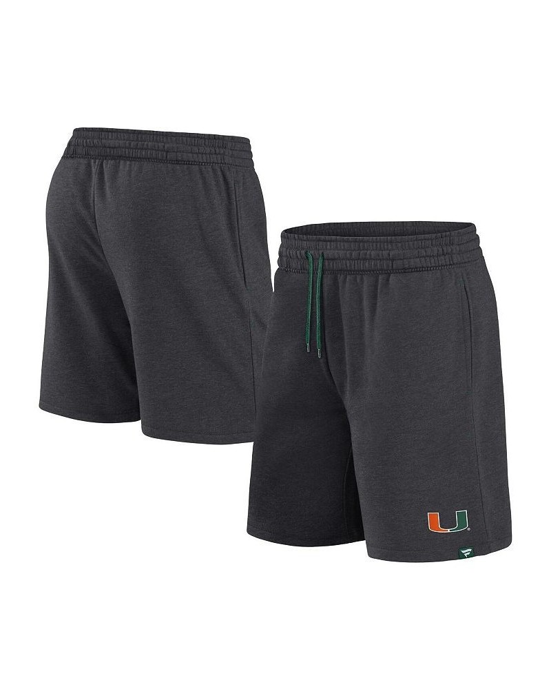 Men's Branded Heather Charcoal Miami Hurricanes Primary Logo Shorts $25.19 Shorts