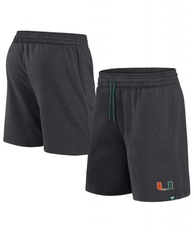 Men's Branded Heather Charcoal Miami Hurricanes Primary Logo Shorts $25.19 Shorts