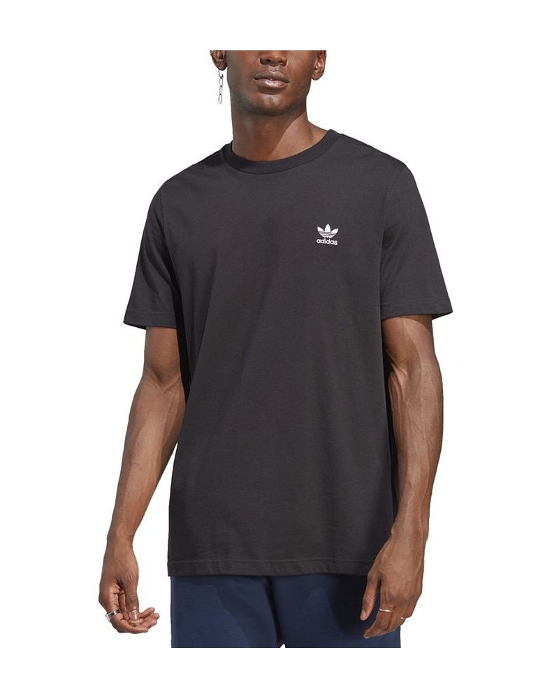 Men's Trefoil Essentials Short Sleeve Crewneck T-Shirt Black $16.40 T-Shirts