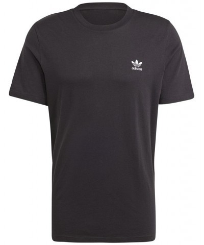 Men's Trefoil Essentials Short Sleeve Crewneck T-Shirt Black $16.40 T-Shirts