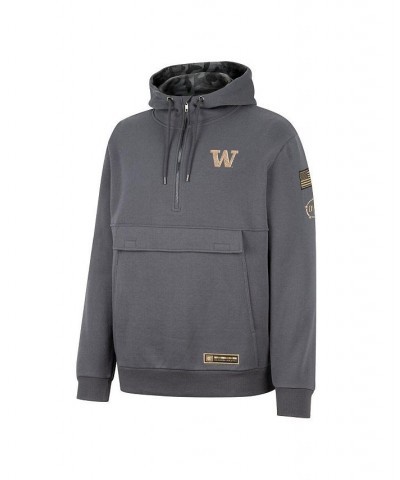 Men's Charcoal Washington Huskies OHT Military-Inspired Appreciation Quarter-Zip Hoodie $32.20 Sweatshirt