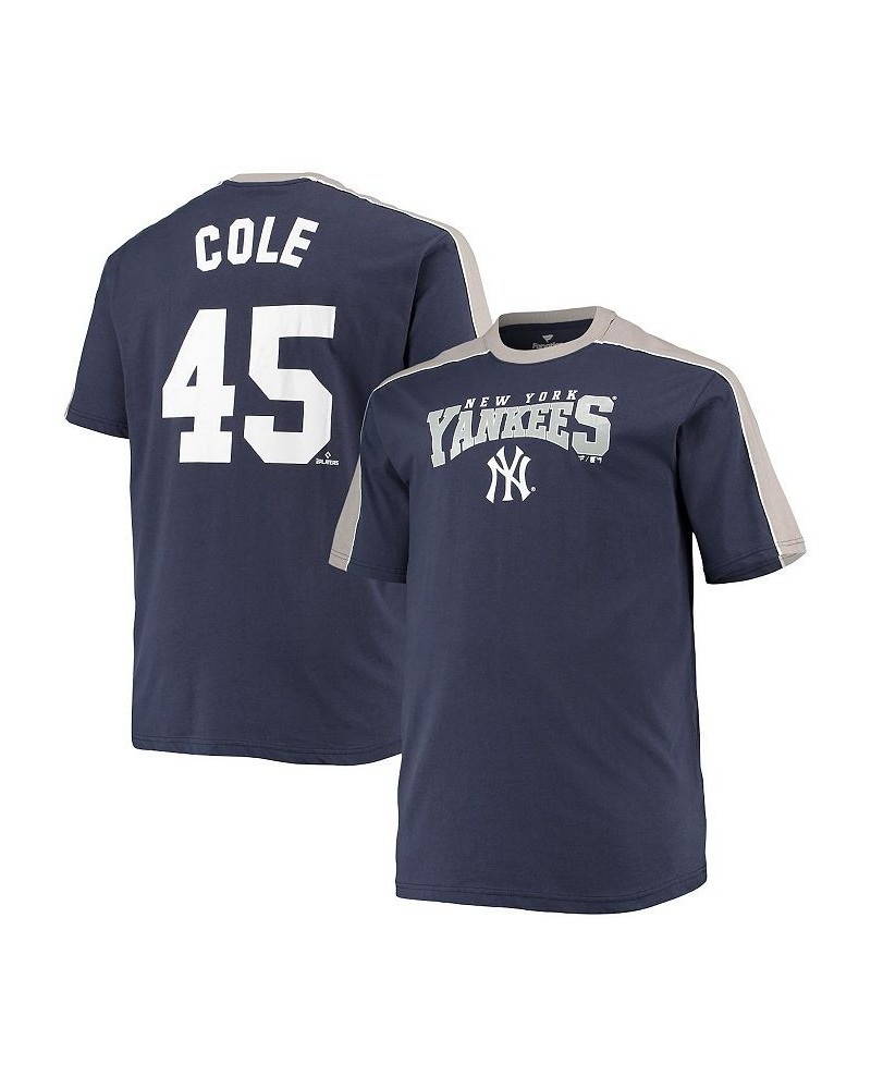 Men's Gerrit Cole Navy and Gray New York Yankees Big and Tall Fashion Piping Player T-shirt $24.00 T-Shirts