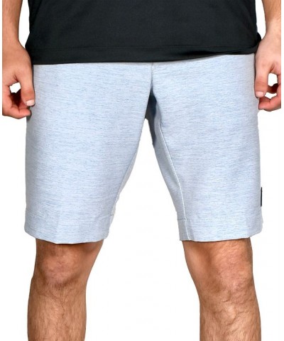 Men's Regular Fit Heather Slub Print Golf Shorts Blue $32.25 Shorts