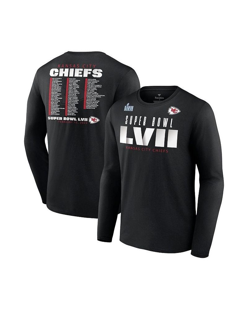 Men's Branded Black Kansas City Chiefs Super Bowl LVII Varsity Roster Long Sleeve T-shirt $27.55 T-Shirts