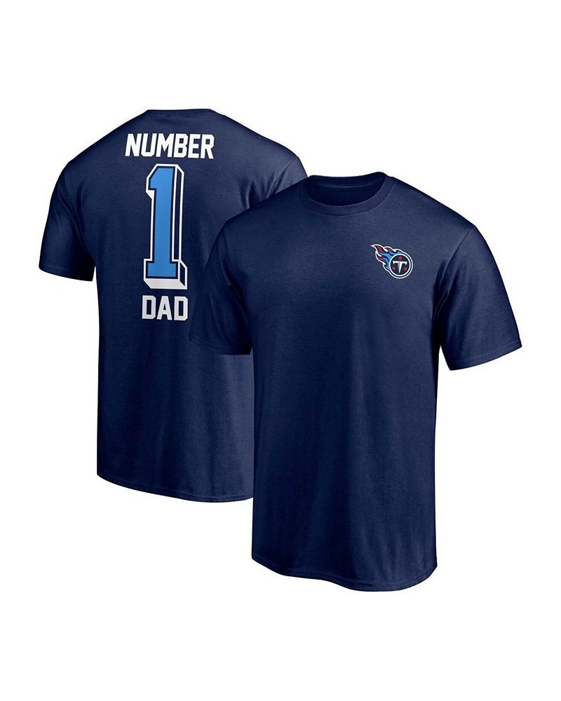 Men's Navy Tennessee Titans 1 Dad T-shirt $14.28 T-Shirts