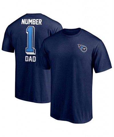 Men's Navy Tennessee Titans 1 Dad T-shirt $14.28 T-Shirts