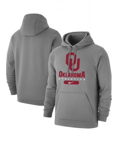 Men's Heathered Gray Oklahoma Sooners Big and Tall Club Stack Fleece Pullover Hoodie $39.95 Sweatshirt