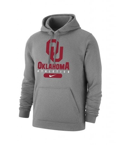 Men's Heathered Gray Oklahoma Sooners Big and Tall Club Stack Fleece Pullover Hoodie $39.95 Sweatshirt