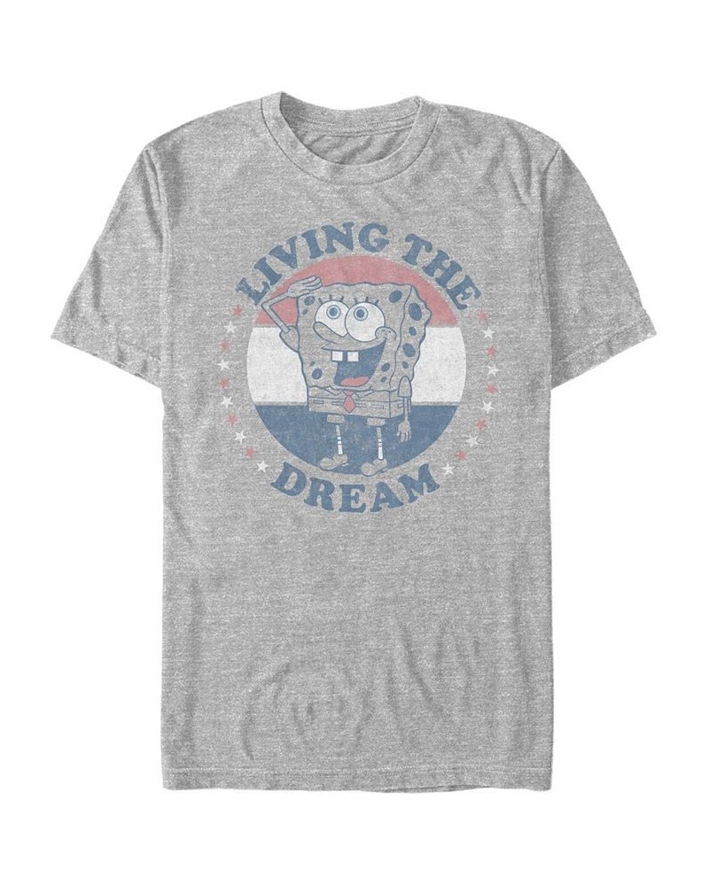 Men's Live Dream Short Sleeve Crew T-shirt Gray $15.75 T-Shirts