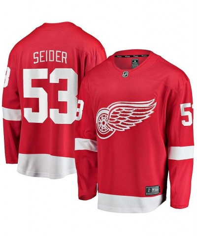 Men's Branded Moritz Seider Red Detroit Red Wings Home Breakaway Player Jersey $55.50 Jersey